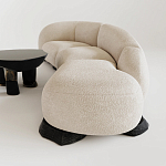 Диван Cannes трехместный с обивкой букле молочного цвета варинант исполнения - 2 | Loft Concept в Красноярске