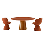 Обеденный стол оранжевый с тонкой столешницей и основанием в виде конуса Viola варинант исполнения - 2 | Loft Concept в Красноярске