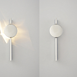 Бра с круглым зеркальным диском на прямоугольном соновании Reflection Circle Glow варинант исполнения - 2 | Loft Concept в Красноярске