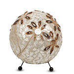Настольная лампа из перламутра на металлическом каркасе Indonesian Ball варинант исполнения - 2 | Loft Concept в Красноярске