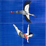 Плитка с узором Аист варинант исполнения - 1 | Loft Concept в Красноярске