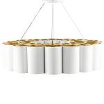 Люстра круглая фактурная в сочетании белого и золотого цвета Wide Stripes of Ribbon варинант исполнения - 3 | Loft Concept в Красноярске