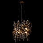Подвесная люстра в виде ветвей деревьев золотого цвета с прозрачными подвесками-каплями 8 и 14 ламп Droplet Chandelier варинант исполнения - 3 | Loft Concept в Красноярске