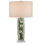 Настольная лампа керамическая с кремовым абажуром Scenic Column варинант исполнения - 4 | Loft Concept в Красноярске