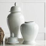 Ваза белая с крышкой однотонная Chinoiserie Ceramics варинант исполнения - 3 | Loft Concept в Красноярске