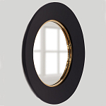 Чёрное настенное зеркало с золотым кантом Porunalia варинант исполнения - 1 | Loft Concept в Красноярске