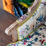 Диван из натурального бука бежевый с изображением птиц и цветов Beige Green Chinoiserie Garden Sofa варинант исполнения - 5 | Loft Concept в Красноярске