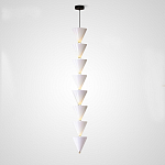 Подвесной светильник светодиодный в виде ряда белых металлических конусов  Herringbone варинант исполнения - 4 | Loft Concept в Красноярске