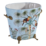 Кашпо из голубого фарфора с бронзовыми элементами Blue Garden варинант исполнения - 3 | Loft Concept в Красноярске