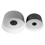 Потолочный светильник с 2-мя цилиндрическими абажурами серого и черного цвета Urban Dome варинант исполнения - 1 | Loft Concept в Красноярске