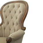 Кресло с мягкой обивкой из светло-коричневого велюра на 4-х деревянных ножках Evelyn Classical Armchair варинант исполнения - 5 | Loft Concept в Красноярске