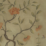 Обои ручная роспись Gustavian Tree of Life Special Colourway on brown Williamsburg варинант исполнения - 1 | Loft Concept в Красноярске