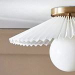 Потолочный светильник с белым плиссированным абажуром Headquarters варинант исполнения - 3 | Loft Concept в Красноярске