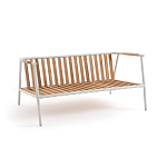 Садовый 2-х местный диван с подлокотниками из тика White варинант исполнения - 5 | Loft Concept в Красноярске