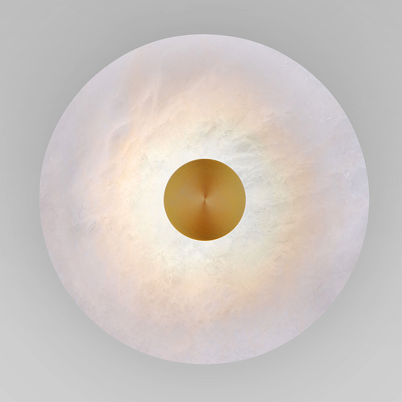 Бра светодиодный с мраморным рассеивателем латунь Латунь Белый Мрамор Bianco в Красноярске | Loft Concept 