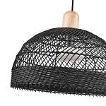 Подвесной светильник с округлым абажуром из черного ротанга Wicker Furniture варинант исполнения - 3 | Loft Concept в Красноярске