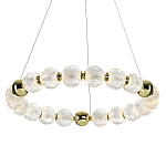 Люстра подвесная кольцевая с прозрачными рифлеными шарообразными плафонами Crystal Globule варинант исполнения - 1 | Loft Concept в Красноярске