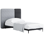 Кровать с большим мягким изголовьем Unity Grey Bed варинант исполнения - 3 | Loft Concept в Красноярске