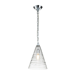 Подвесной светильник с прозрачным рельефным стеклянным плафоном в форме конуса Feiss варинант исполнения - 2 | Loft Concept в Красноярске