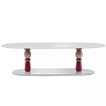 Дизайнерский журнальный стол на 2-х фигурных ножках с подстольем Lycad варинант исполнения - 1 | Loft Concept в Красноярске