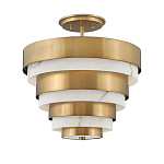 Потолочный светильник многоярусный с чередованием латунных и белых колец Hinkley  варинант исполнения - 1 | Loft Concept в Красноярске