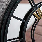 Зеркало настенное в чёрной металлической раме в виде часов Mirror Tower Clock варинант исполнения - 2 | Loft Concept в Красноярске