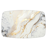 Обеденный стол с прямоугольной столешницей из стекла на черных металлических ножках White Marble варинант исполнения - 2 | Loft Concept в Красноярске