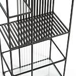 Стеллаж из металла и стекла Menzie Black Stripes Metal Rack варинант исполнения - 4 | Loft Concept в Красноярске