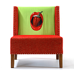FUN Armchair "Chili Pepper" Red Дизайнерское кресло с цветным принтом варинант исполнения - 1 | Loft Concept в Красноярске