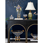 Ваза из прозрачного стекла с бронзовыми ножками и фигурками попугаев Eden Garden porcelain and bronze варинант исполнения - 5 | Loft Concept в Красноярске