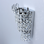 Бра настенное цвета хром с прозрачными квадратными хрустальными подвесками Crystal Regena варинант исполнения - 4 | Loft Concept в Красноярске