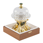 Икорница с декором "Три рыбки" с гравировкой и натуральным камнем Нефрит Decorative Cavair Dishes варинант исполнения - 2 | Loft Concept в Красноярске