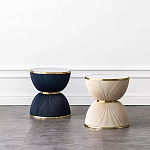 Дизайнерский журнальный стол фактурный с круглой белой столешницей Luler варинант исполнения - 2 | Loft Concept в Красноярске