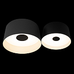 Потолочный светильник с 2-мя цилиндрическими абажурами серого и черного цвета Urban Dome варинант исполнения - 2 | Loft Concept в Красноярске