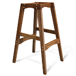 Барный стул со спинкой на 4-х деревянных ножках Коричневый Велюр Vendramin Chair  варинант исполнения - 5 | Loft Concept в Красноярске