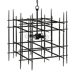 Люстра черная квадратной остроконечной формы Black Square варинант исполнения - 2 | Loft Concept в Красноярске