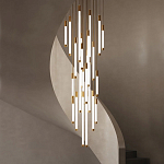 Люстра в современном стиле с 30-ю каскадными светодиодными лампами Golden LED Rain варинант исполнения - 1 | Loft Concept в Красноярске