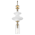 Подвесной светильник со стеклянными элементами и бронзовыми вставками Высота 62 см Gabriel Scott Luna варинант исполнения - 7 | Loft Concept в Красноярске