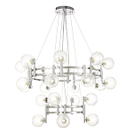 Люстра подвесная с двумя ярусами и 24-ю рельефными прозрачными плафонами из стекла Perforated Glass Bubbles варинант исполнения - 1 | Loft Concept в Красноярске