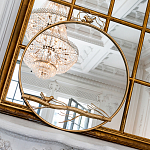 Зеркало настенное в раме золотого цвета с декором птица на ветке Mirror Portal варинант исполнения - 2 | Loft Concept в Красноярске