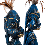 Комплект из 2-х деревянных статуэток Asmat Statuettes Dark Blue варинант исполнения - 6 | Loft Concept в Красноярске