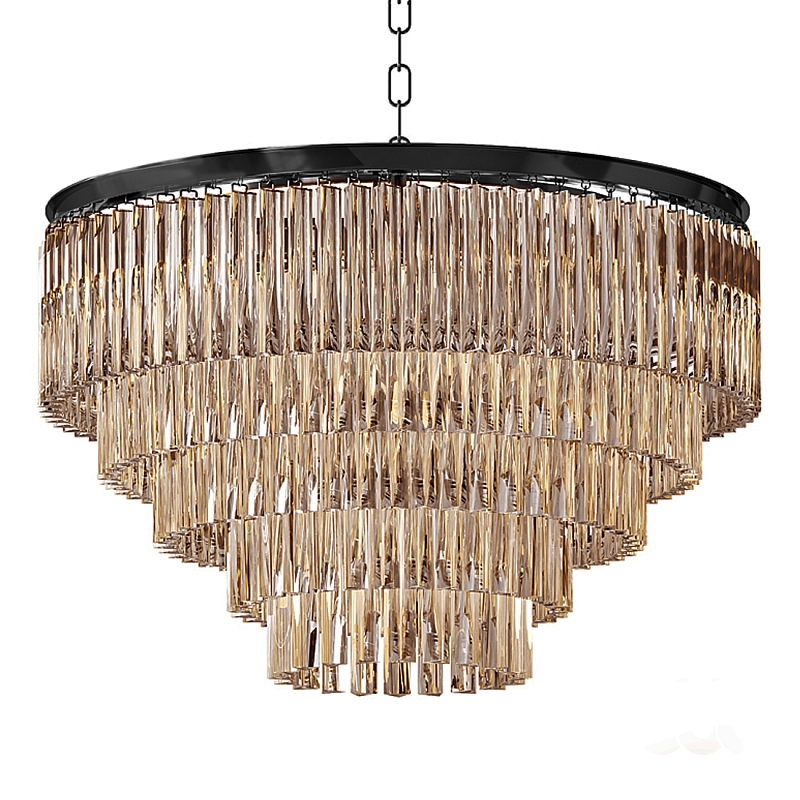 Люстра Odeon Smoke Glass Fringe Chandelier -60 Черный в Красноярске | Loft Concept 