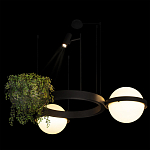 Подвесной светильник с 2-мя шарообразными плафонами и цилиндрическим спотом Light of Еyes варинант исполнения - 7 | Loft Concept в Красноярске