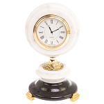 Часы настольные бронзовые из натуральных камней Мрамор и Змеевик Stone Clock варинант исполнения - 1 | Loft Concept в Красноярске