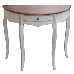 Деревянная консоль полукруглая с ящиком в стиле прованс Interiors Romance варинант исполнения - 1 | Loft Concept в Красноярске