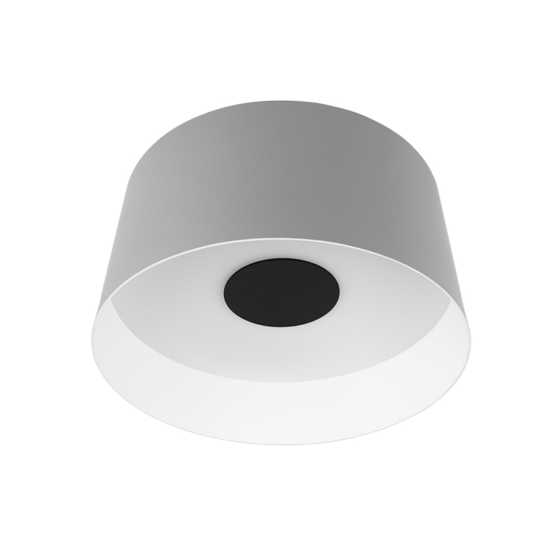 Потолочный светильник с цилиндрическим серым металлическим абажуром 25 Urban Dome Черный Белый Серый в Красноярске | Loft Concept 