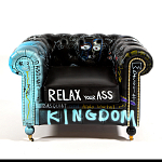 Кресло "Баския и Уорхол" Basquiat Warhol graffiti chair натуральная кожа варинант исполнения - 2 | Loft Concept в Красноярске