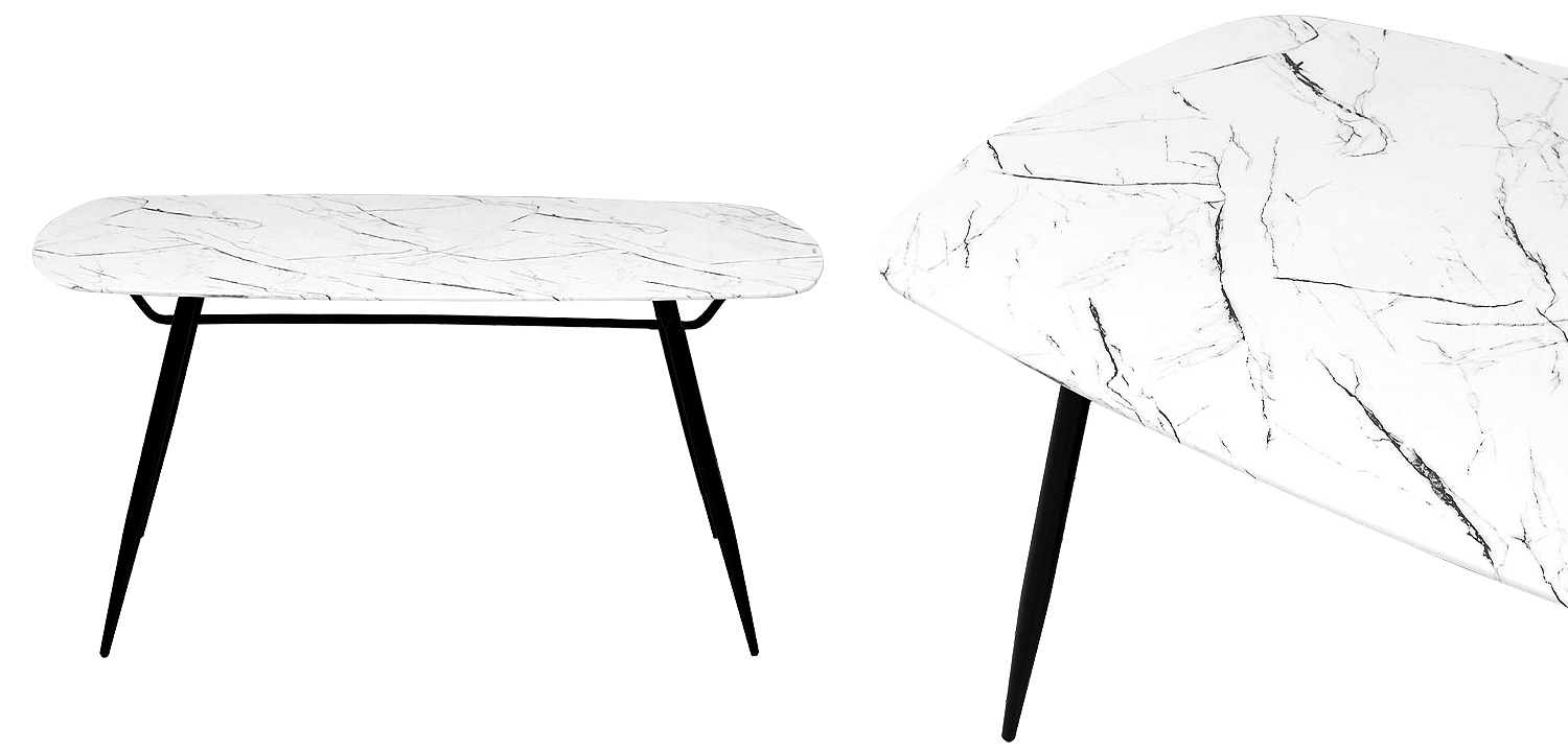 Обеденный стол Hettie Dinner Table столешница с рисунком под мрамор Обеденный стол Hettie Dinner Table столешница с рисунком под мрамор - Loft-Concept в Красноярске