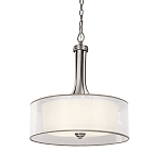 Люстра подвесная с двойным круглым плафоном из органзы и матового стекла Kichler варинант исполнения - 1 | Loft Concept в Красноярске