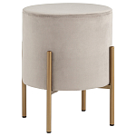 Бежевый пуф на золотистых ножках SANJAY варинант исполнения - 1 | Loft Concept в Красноярске